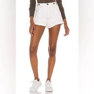 One Teaspoon Studded Bandits High Waist Shorts in White Beauty - Size 28